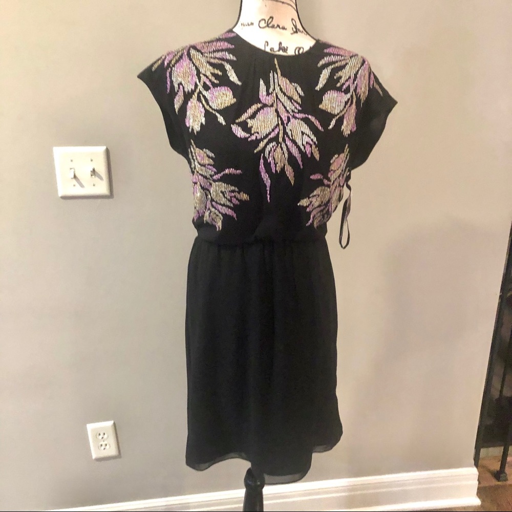 Aidan Mattox short beaded chiffon dress sz 8